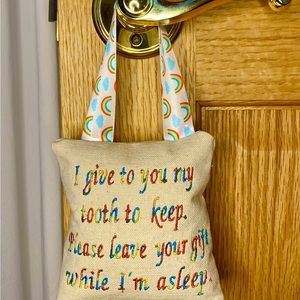 Embroidered Pillow for the Tooth Fairy